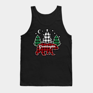 Granddaughter Bear Buffalo Red Plaid Matching Family Christmas Tank Top